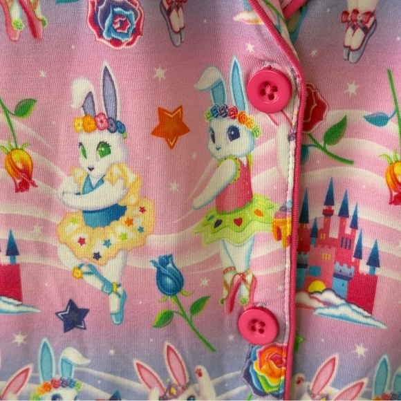 BNWT Posh Peanut x Lisa Frank 
Bunny Ballerinas Shorts Pajama Set - Picture 10 of 14